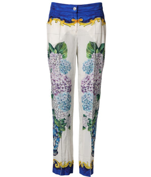 Dolce & Gabbana Multicolor Floral Pattern Straight Leg Pants