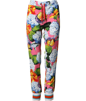Dolce & Gabbana Multicolor Floral Mid Waist Jogger Pants