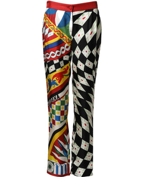 Dolce & Gabbana Multicolor Carretto Pattern Straight Pants