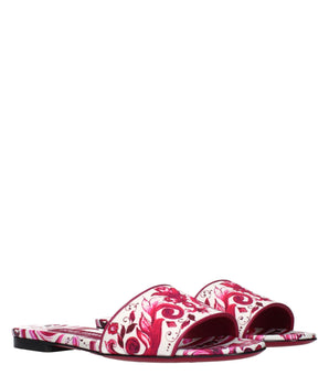 Dolce & Gabbana Pink Fabric Slippers