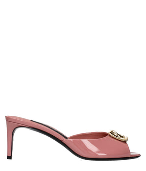 Dolce & Gabbana Pink Leather Stiletto Heel Sandals