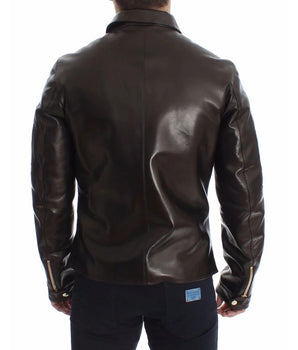 Dolce & Gabbana Brown Lambskin Jackets & Coat