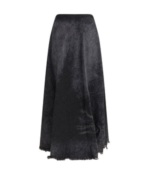 Diesel Black Cotton Long Skirt