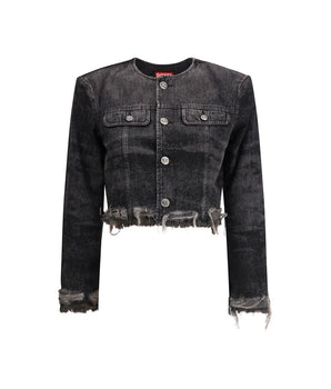 Diesel Gray Cotton Denim Jacket