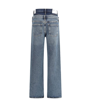 Agolde Blue Recycled Cotton Straight-Leg Jeans