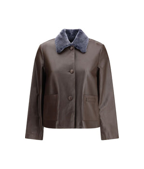 Marni Brown Leather Jacket