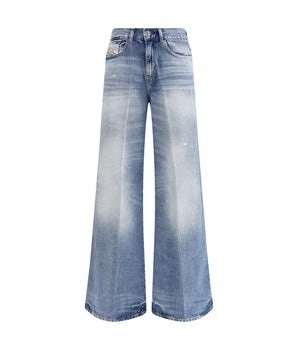 Diesel Light Blue Cotton Bootcut Jeans