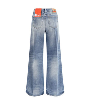 Diesel Light Blue Cotton Bootcut Jeans