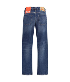 Diesel Blue Cotton Straight-Leg Jeans