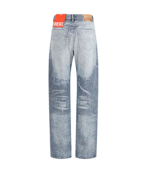 Diesel Blue Cotton Straight-Leg Jeans