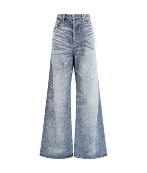 Diesel Blue Cotton Flared Jeans
