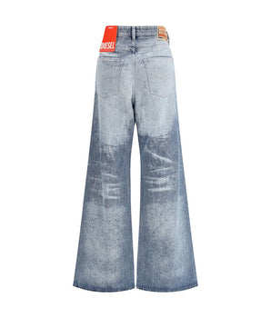 Diesel Blue Cotton Flared Jeans