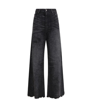 Diesel Black Cotton Relaxed Fit Jeans