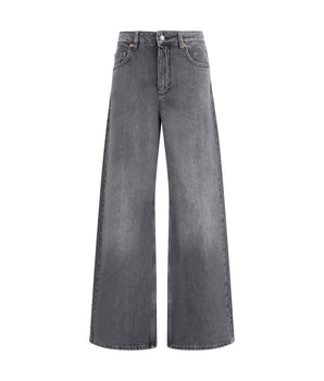 Marine Serre Gray Cotton Flared Jeans