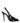 Amina Muaddi Black Leather Stiletto Heel Sandals