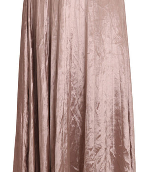 Mangano Chocolate Viscose High Waist A-line Maxi Skirt