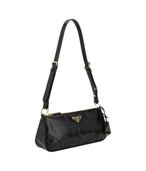 Prada Black Calf Leather Bos Taurus Shoulder Bag