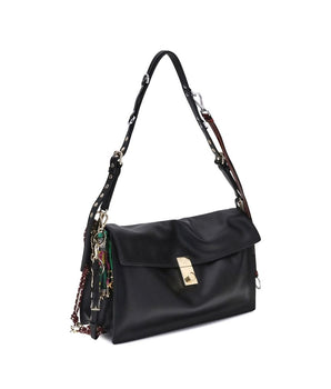 Prada Black Calf Leather Bos Taurus Shoulder Bag