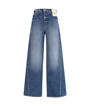 L'Agence Light Blue Cotton Relaxed Fit Jeans