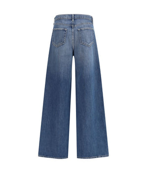 L'Agence Light Blue Cotton Relaxed Fit Jeans