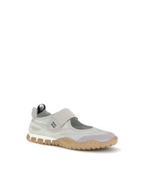 Miu Miu Gray Recycled Polyamide Ballet Flats