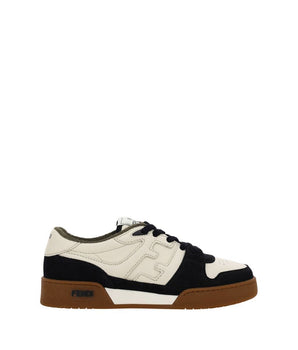 Fendi Black Calf Leather Bos Taurus Low Top Sneakers