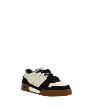 Fendi Black Calf Leather Bos Taurus Low Top Sneakers