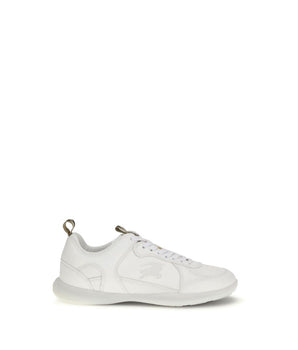 Burberry White Calf Leather Bos Taurus Athletic Sneakers