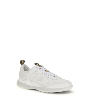 Burberry White Calf Leather Bos Taurus Athletic Sneakers