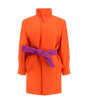 Saint Laurent Orange Silk Coat