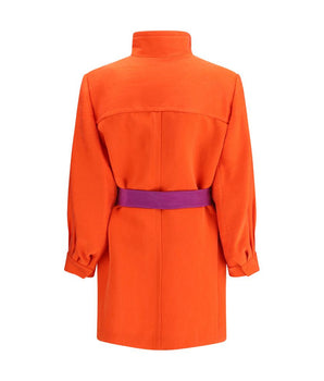 Saint Laurent Orange Silk Coat