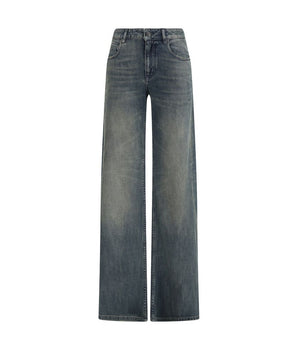 Balenciaga Blue Cotton Flared Jeans