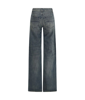 Balenciaga Blue Cotton Flared Jeans