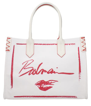 Balmain White Fabric Handbag