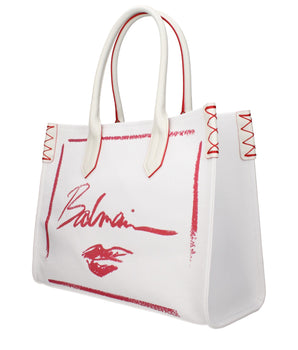 Balmain White Fabric Handbag