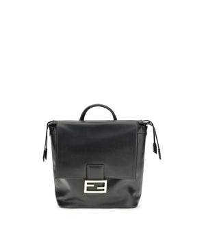 Fendi Black Calf Leather Bos Taurus Backpack