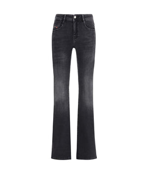 Diesel Black Cotton Bootcut Jeans