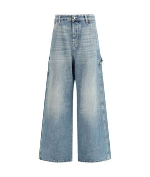 Diesel Blue Cotton Relaxed Fit Jeans