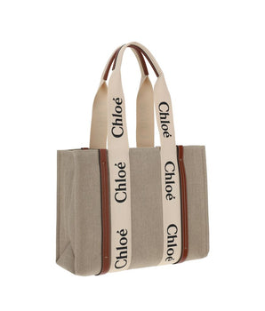 Chloé Beige Linen Shoulder Bag