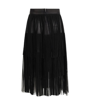 Dolce & Gabbana Black Silk Long Skirt