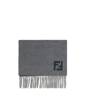 Fendi Gray Wool Scarf