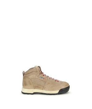 Autry Beige Rubber Lace-Up Boots