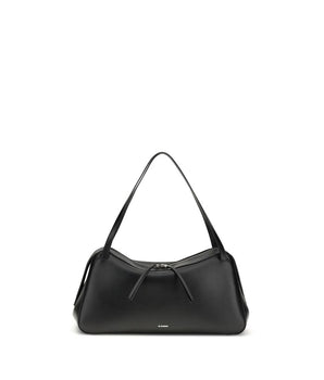 Jil Sander Black Calf Leather Bos Taurus Shoulder Bag