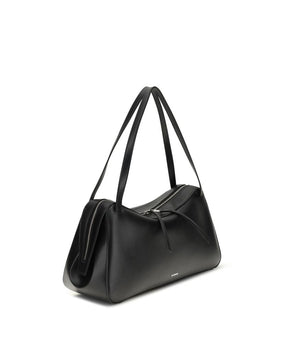 Jil Sander Black Calf Leather Bos Taurus Shoulder Bag
