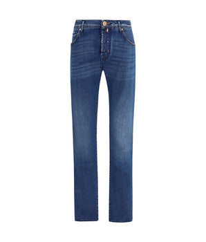 Jacob Cohen Blue Cotton Slim Fit Jeans