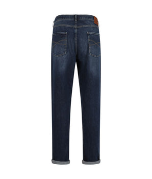 Brunello Cucinelli Blue Cotton Straight-Leg Jeans