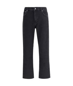 Represent Black Cotton Straight-Leg Jeans