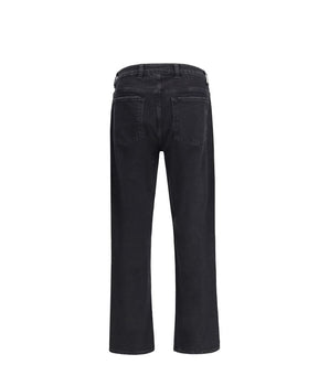 Represent Black Cotton Straight-Leg Jeans