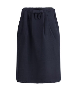 Prada Blue Fleece Wool Midi Skirt