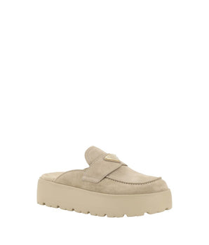 Prada Beige Rubber Platform Loafers